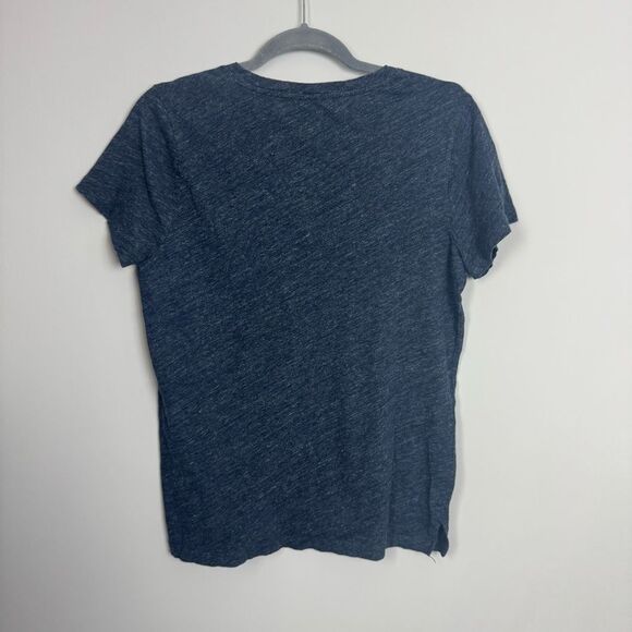 MADEWELL | Whisper Pocketed Heathered Navy Blue V-Neck Tee Women’s Size Large - Picture 8 of 10